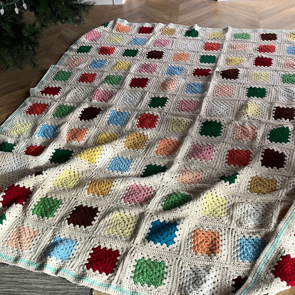 Large granny square blanket